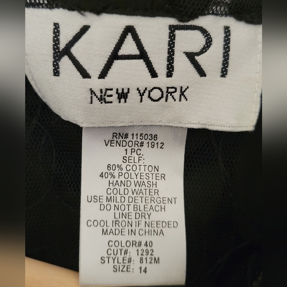 Vintage Kari New York Women's Floral Black Blouse Size 14 - Picture 3 of 4